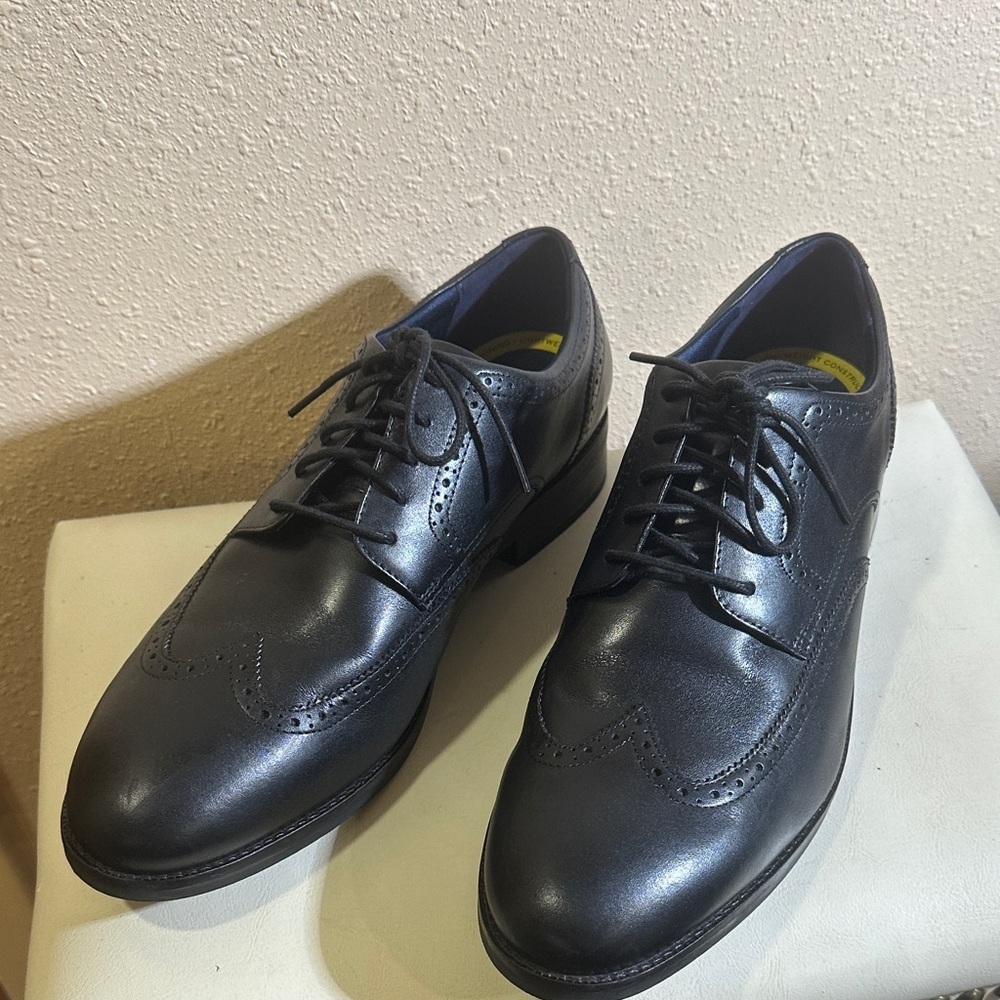 SOLD. SOLD. Cole Haan Grand+ black leather wingtip oxford dress shoe. Size 12W